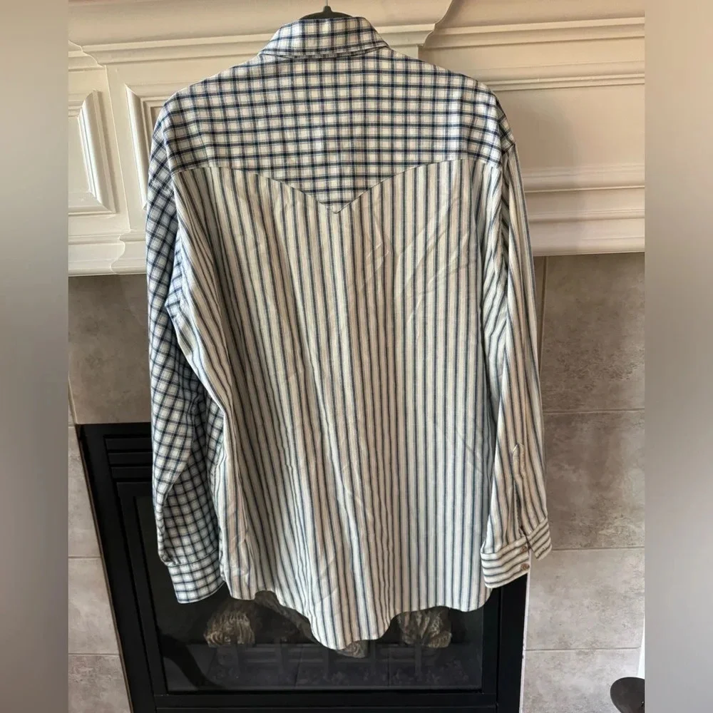 Ruddock VNTG Western Shirt Button Down-100% Cotton w/ Extra Long Tail-Made USA - Picture 2 of 8
